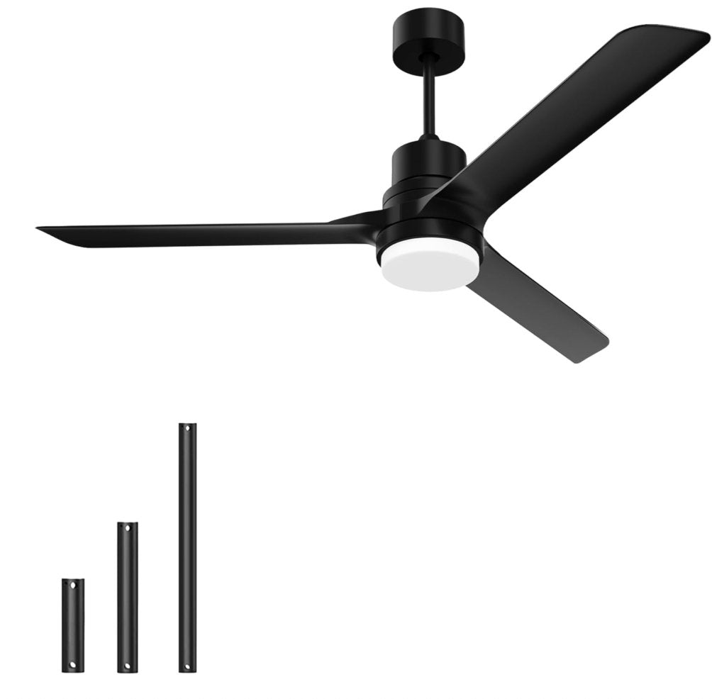 Modern 52 Inch Ceiling Fan Black Noiseless Reversible - HER Home Design Boutique